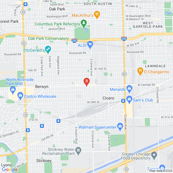 Cary J. Wintroub, Tus Abogados de Accidentes location map: 5711 W 22nd St, Cicero, Illinois
